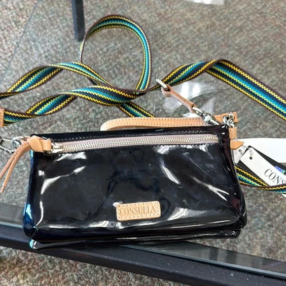 Consuela Black Crossbody Bag with Multicolor Strap The Rita - Picture 5 of 5